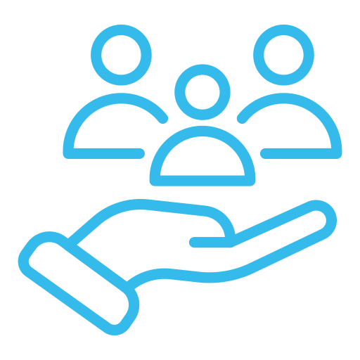 hand holding people icon