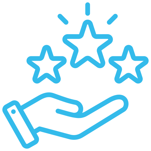 hand holding stars icon